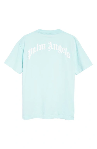 Shop Palm Angels Shark Graphic Tee In Light Blue Whit