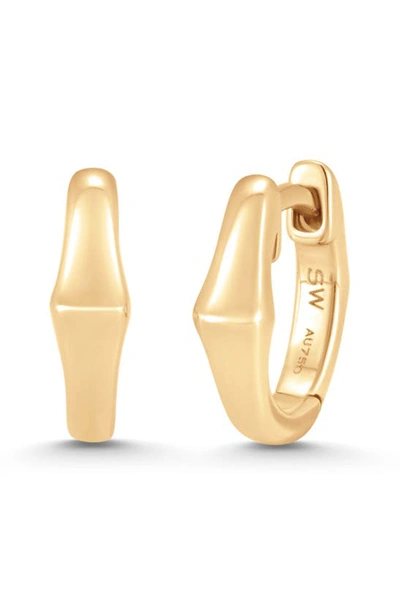 Shop Sara Weinstock Lucia Huggie Hoop Earrings In White Gold