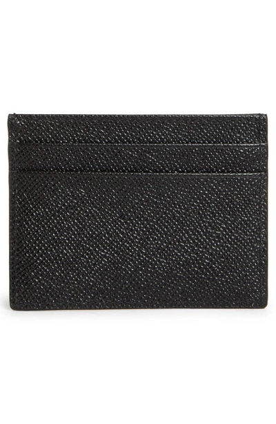 Shop Dolce & Gabbana Logo Plaque Leather Card Case In Black