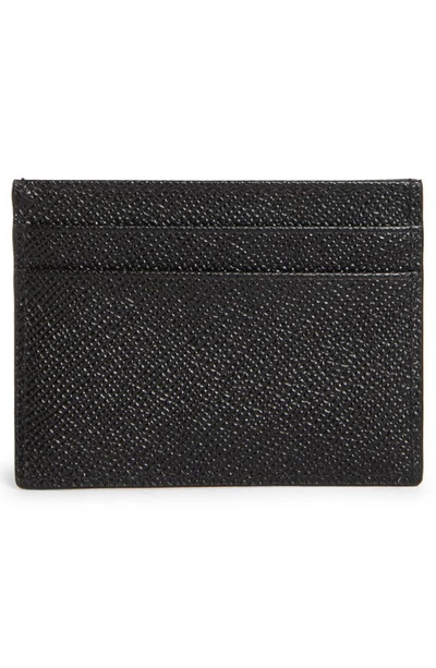 Dolce & Gabbana Logo Plaque Leather Card Case In Black