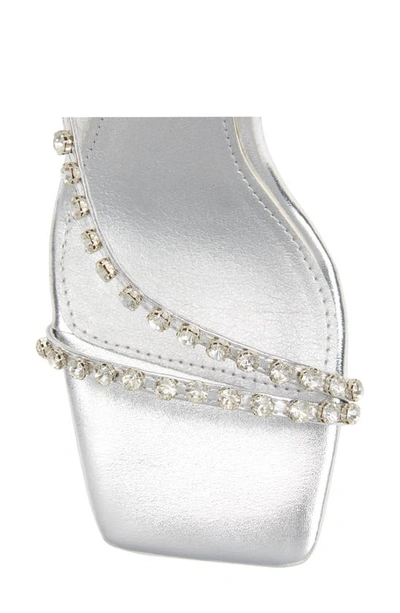 Shop Azalea Wang Missy Metallic Ankle Strap Sandal In Silver