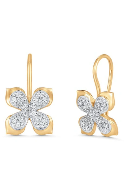 Shop Sara Weinstock Lierre Diamond Petal Drop Earrings In White Gold