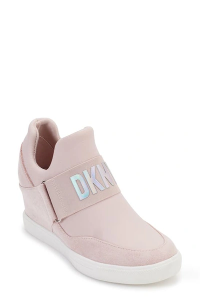 Shop Dkny Cosmos Hidden Wedge Sneaker In Lotus