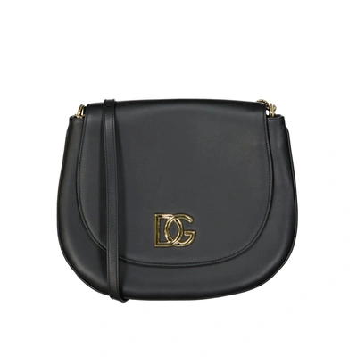Shop Dolce & Gabbana Leather Logo Bag In Black