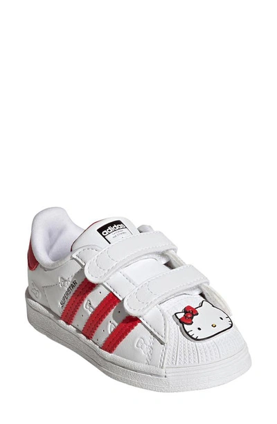 Shop Adidas Originals X Hello Kitty Superstar Kids' Sneaker In White/ Red/ Black
