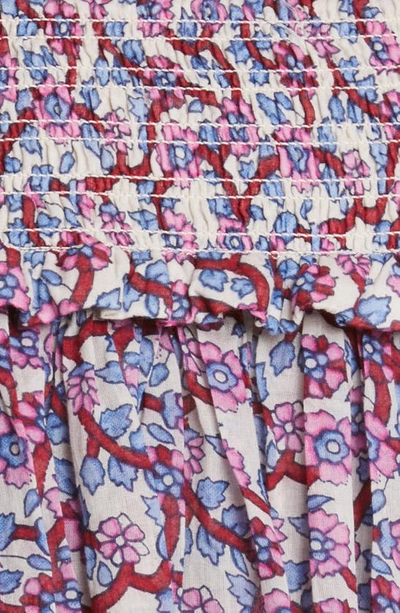 Shop Isabel Marant Étoile Naomi Smocked Tiered Ruffle Cotton Skirt In Ecru