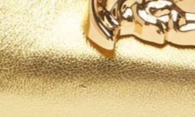 Shop Versace La Medusa Slingback Pointed Toe Pump In  Gold