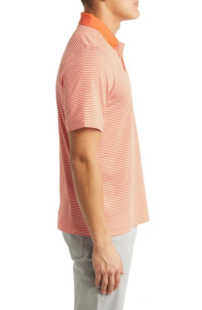 Cutter & Buck Forge Drytec Stripe Performance Polo In College Orange