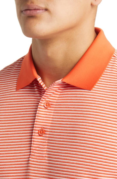 Cutter & Buck Forge Drytec Stripe Performance Polo In College Orange