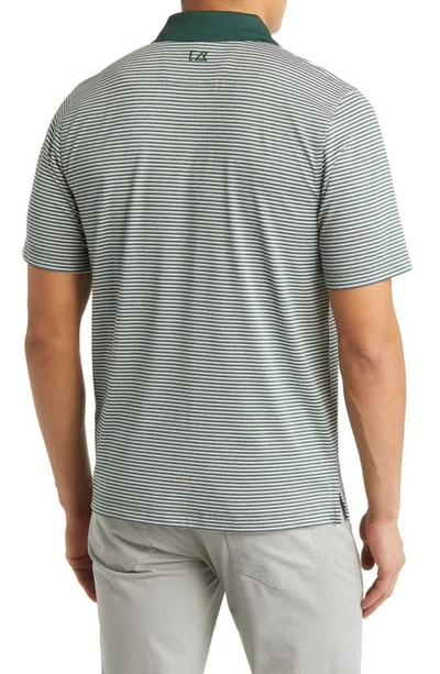 Cutter & Buck Forge Drytec Stripe Performance Polo In Hunter