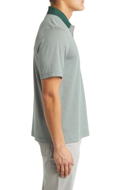 Cutter & Buck Forge Drytec Stripe Performance Polo In Hunter