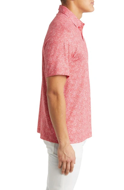 Cutter & Buck Pike Constellation Print Performance Polo In Red