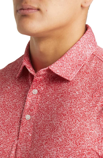 Cutter & Buck Pike Constellation Print Performance Polo In Red