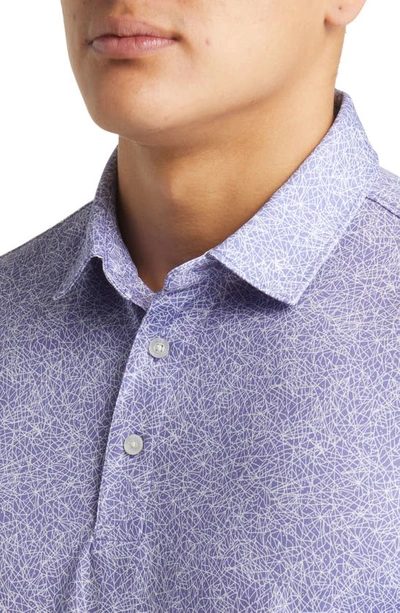 Cutter & Buck Pike Constellation Print Performance Polo In Hyacinth