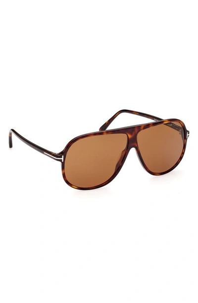 Shop Tom Ford Spencer 62mm Gradient Oversize Pilot Sunglasses In Dark Havana/ Vintage Brown
