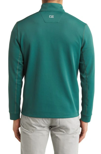 Cutter & Buck Traverse Regular Fit Quarter Zip Pullover In Hunter