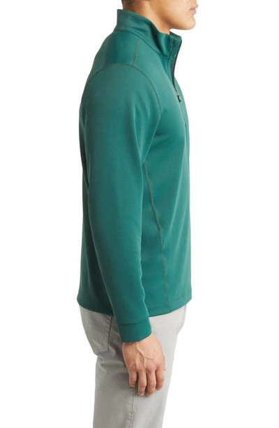 Cutter & Buck Traverse Regular Fit Quarter Zip Pullover In Hunter