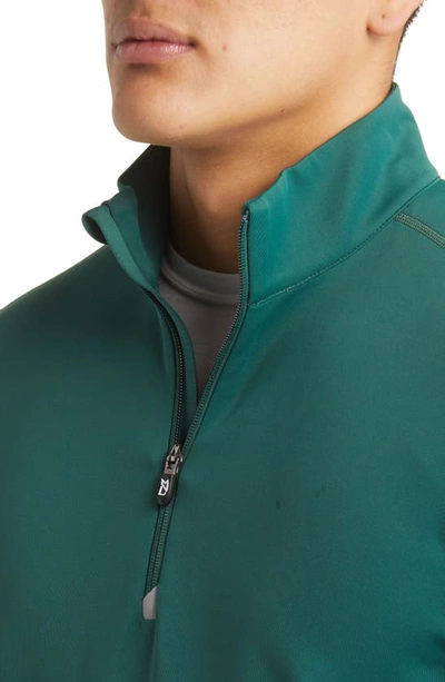 Cutter & Buck Traverse Regular Fit Quarter Zip Pullover In Hunter