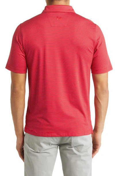 Cutter & Buck Geo Pattern Performance Recycled Polyester Blend Polo In Red