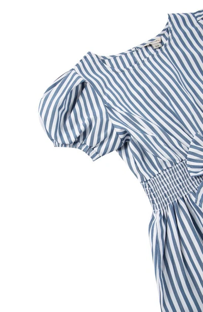 Shop Habitual Kids' Stripe Puff Sleeve Fit & Flare Dress In Multi