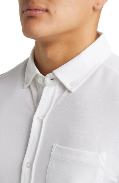Cutter & Buck Men's Reach Oxford Button Front Shirt In White