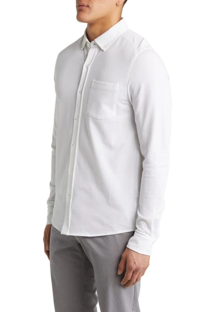 Cutter & Buck Men's Reach Oxford Button Front Shirt In White
