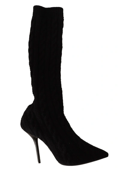 Shop Dolce & Gabbana Elegant Stretch Sock Boots In Women's Black