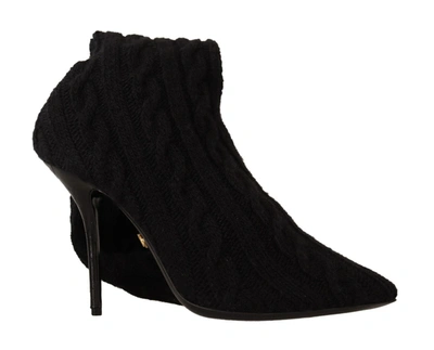 Shop Dolce & Gabbana Elegant Stretch Sock Boots In Women's Black