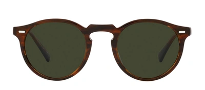 Shop Oliver Peoples Gregory 0ov5217s 1724p1 Round Polarized Sunglasses In Green