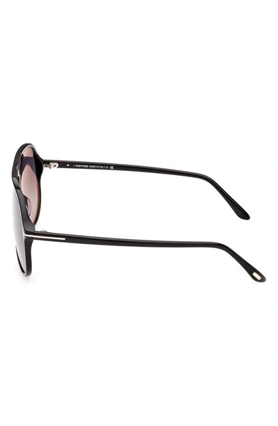 Shop Tom Ford Spencer 62mm Gradient Oversize Pilot Sunglasses In Shiny Black / Smoke Flash