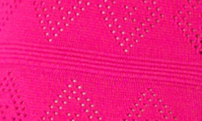 Shop Carolina Herrera Pointelle Jacquard Fit & Flare Dress In Cerise Pink