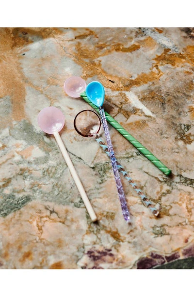 Shop Hay Set Of 2 Twisted Glass Spoons In Turquoise And Light Pink