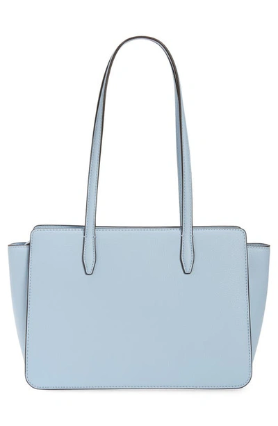 Shop Tory Burch Robinson Small Leather Tote In Blue Mist