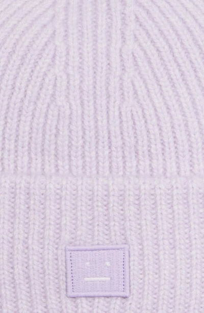 Shop Acne Studios Pana Face Wool Beanie In Purple Melange