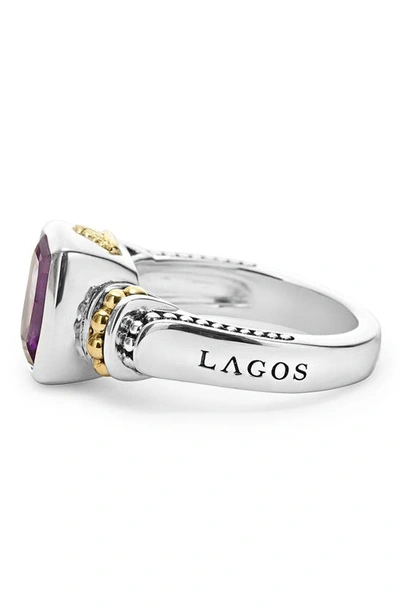 Shop Lagos 'caviar Color' Small Semiprecious Stone Ring In Amethyst