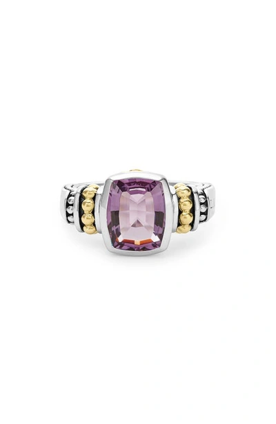 Shop Lagos 'caviar Color' Small Semiprecious Stone Ring In Amethyst