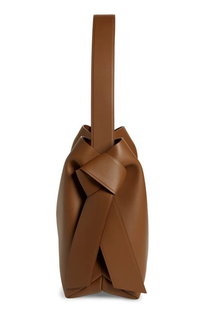 Shop Acne Studios Midi Musubi Leather Bag In Camel Brown