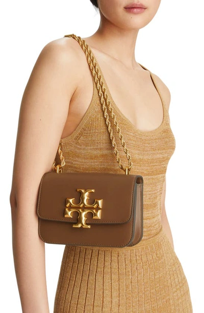 Shop Tory Burch Small Eleanor Convertible Leather Shoulder Bag In Moose