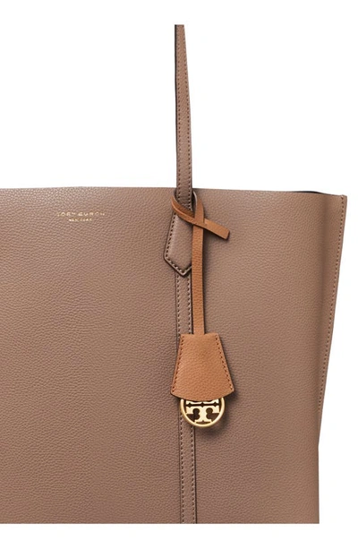 Shop Tory Burch Perry Triple Compartment Leather Tote In Clam Shell
