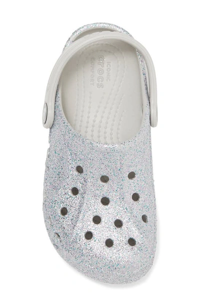 Crocs Baya Glitter Clog In Silver