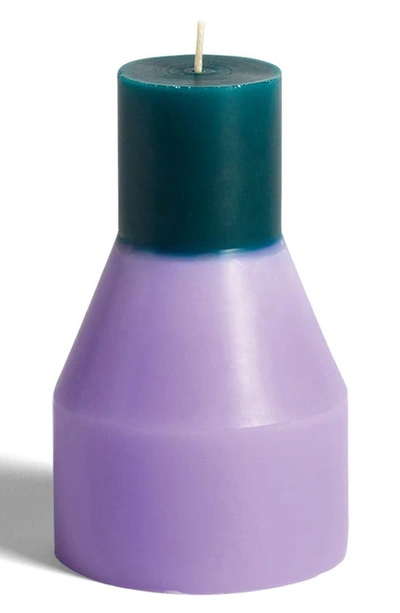 Shop Hay Colorblock Pillar Candle In Lavender