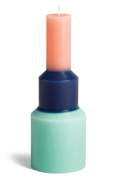 Shop Hay Colorblock Pillar Candle In Mint