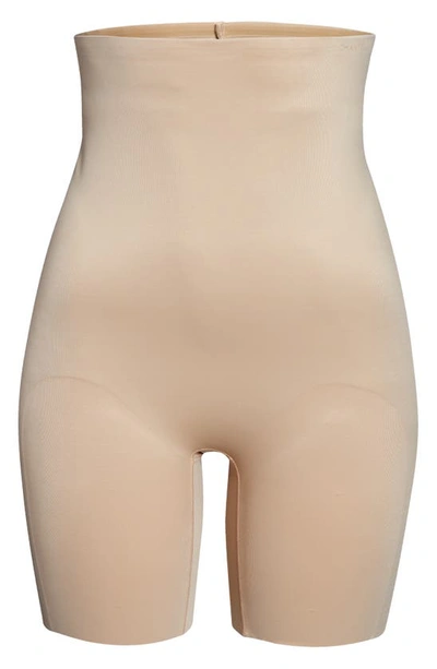 Shop Chantelle Lingerie Basic Shaping High Waist Mid Thigh Shorts In Neutral