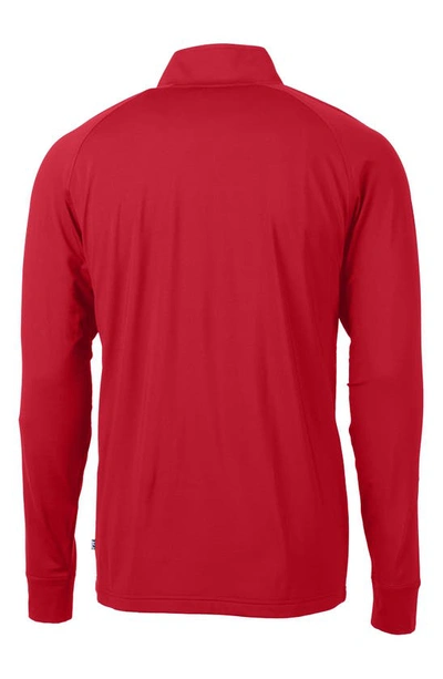 Cutter & Buck Adapt Eco Knit Stretch Recycled Mens Big And Tall Quarter Zip Pullover Jacket In Red