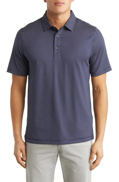 Shop Cutter & Buck Forge Drytec Pencil Stripe Performance Polo In Liberty Navy