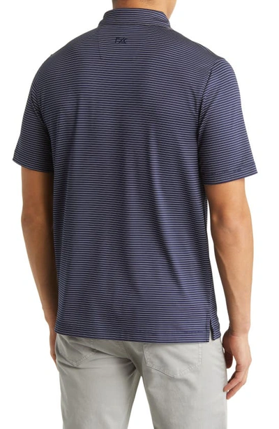 Shop Cutter & Buck Forge Drytec Pencil Stripe Performance Polo In Liberty Navy