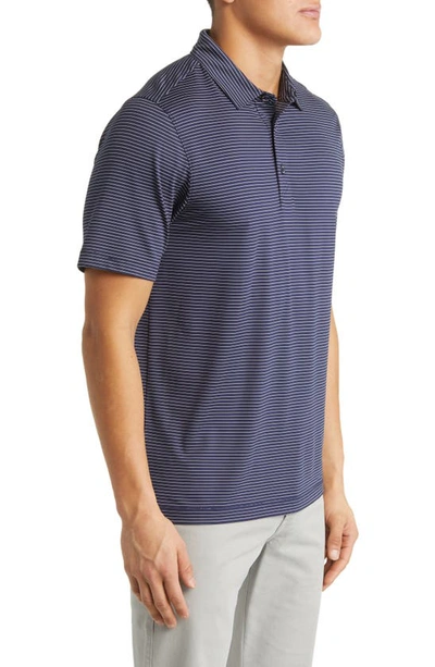 Shop Cutter & Buck Forge Drytec Pencil Stripe Performance Polo In Liberty Navy