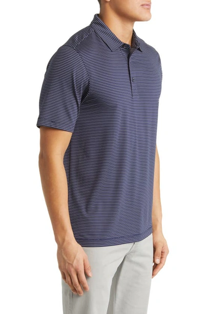 Cutter & Buck Forge Drytec Pencil Stripe Performance Polo In Liberty Navy