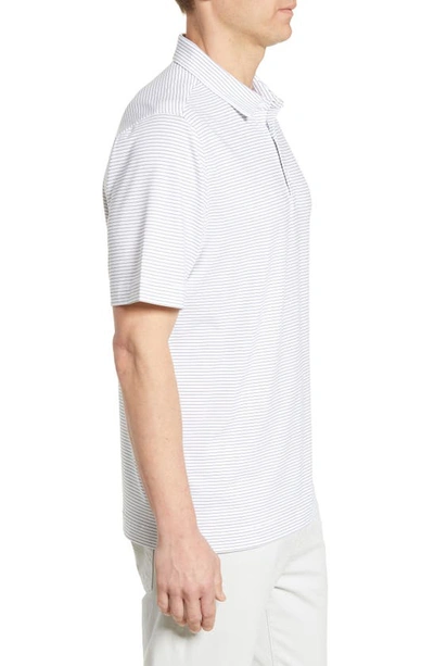 Cutter & Buck Forge Pencil Stripe Stretch Mens Big And Tall Polo Shirt In White