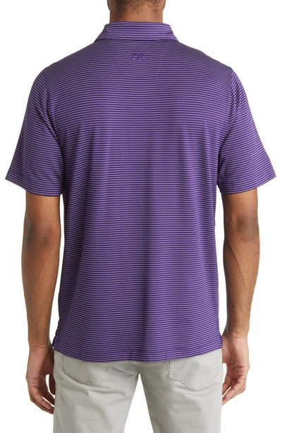 Cutter & Buck Forge Drytec Pencil Stripe Performance Polo In College Purple
